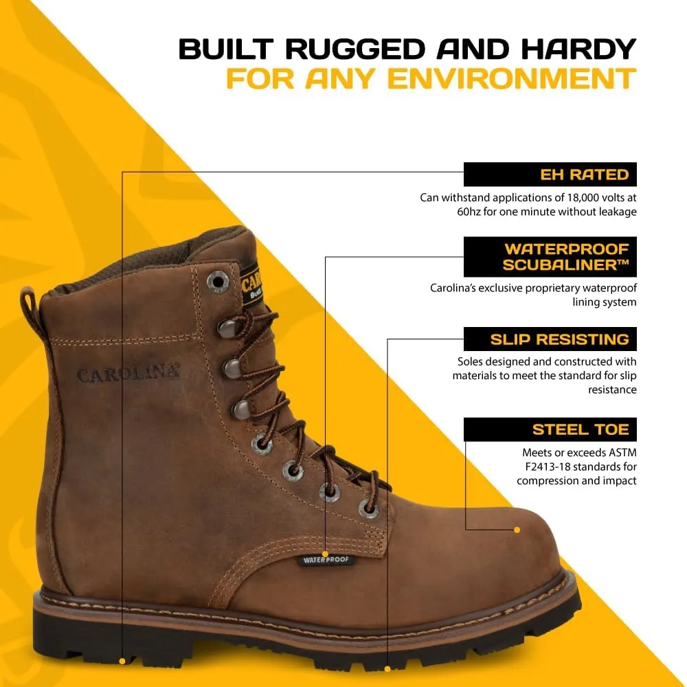Carolina Installer 8" Steel Toe Waterproof Work Boot for Men, Durable & Comfortable Industrial-and-Construction-Boots