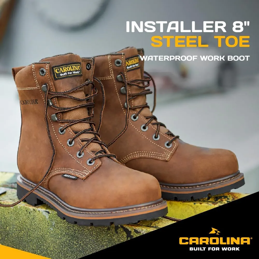 Carolina Installer 8" Steel Toe Waterproof Work Boot for Men, Durable & Comfortable Industrial-and-Construction-Boots