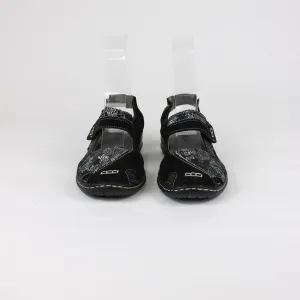 Cassini Black Leather Flat