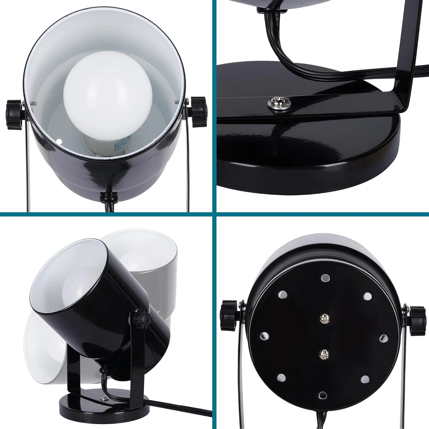 Catalina Lighting 24291-000 Multipurpose Spotlight Accent Lamp, Desk or Wall Mount Lamp for Office, Living Room, Dorm or Bedroom, Smart Home Compatible, Bulb Not Included, 7.5", Metallic Black