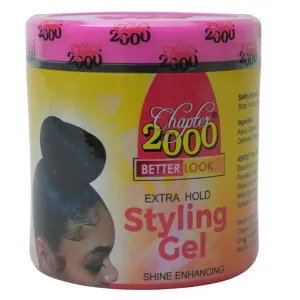 Chapter 2000 Extra Strong Hold Styling Gel for Men & Women | Strong Hold Hair Gel for Natural, Curly, Slick Back, Braiding & Fine Hair | Frizz Control | Shine Enhancing | Large Size | Daily Use