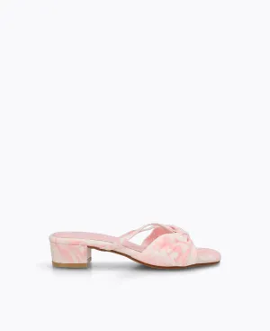 Chelsea Heel Sandals - Floral Pink