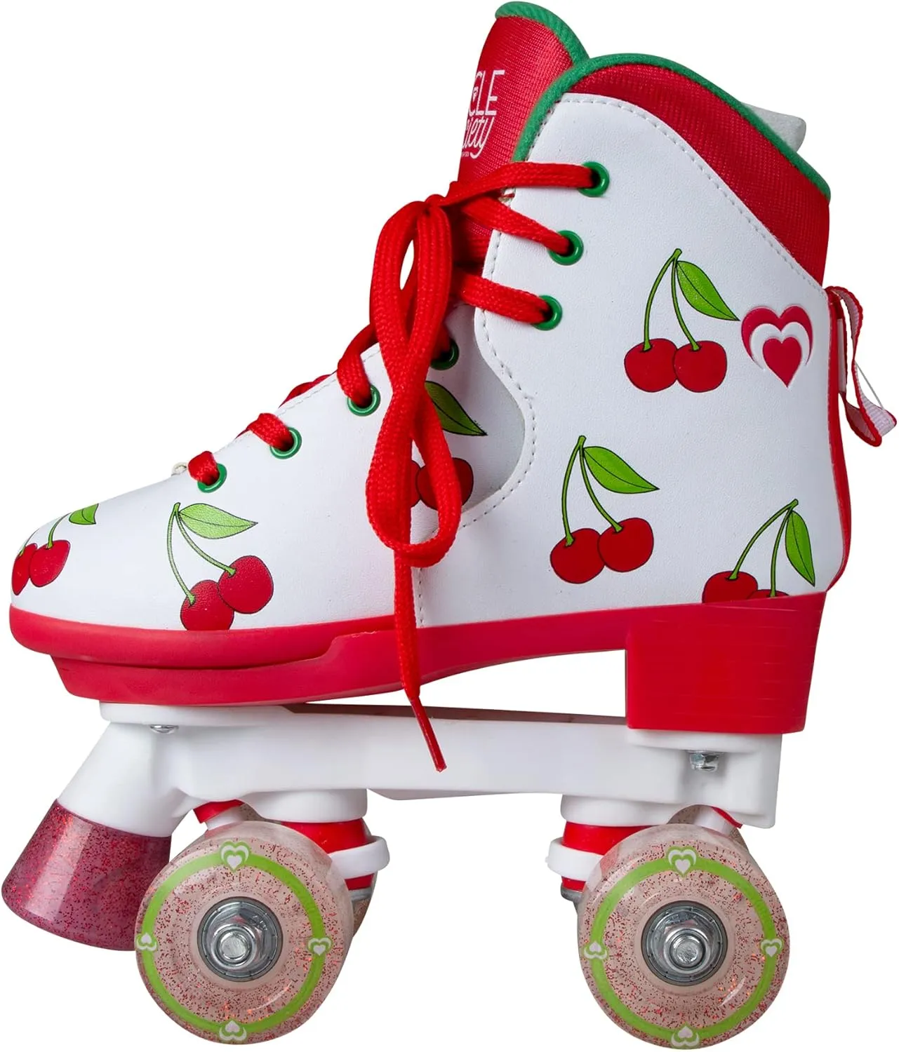 Circle Society Adjustable Kids Roller Skates, Sizes 12-3 & 3-7 US, Indoor & Outdoor Roller Skates, Comfortable Lace-Up Design for Beginners, Fun Gift for Girls, Toddler Quad Skates for Youth & Teens