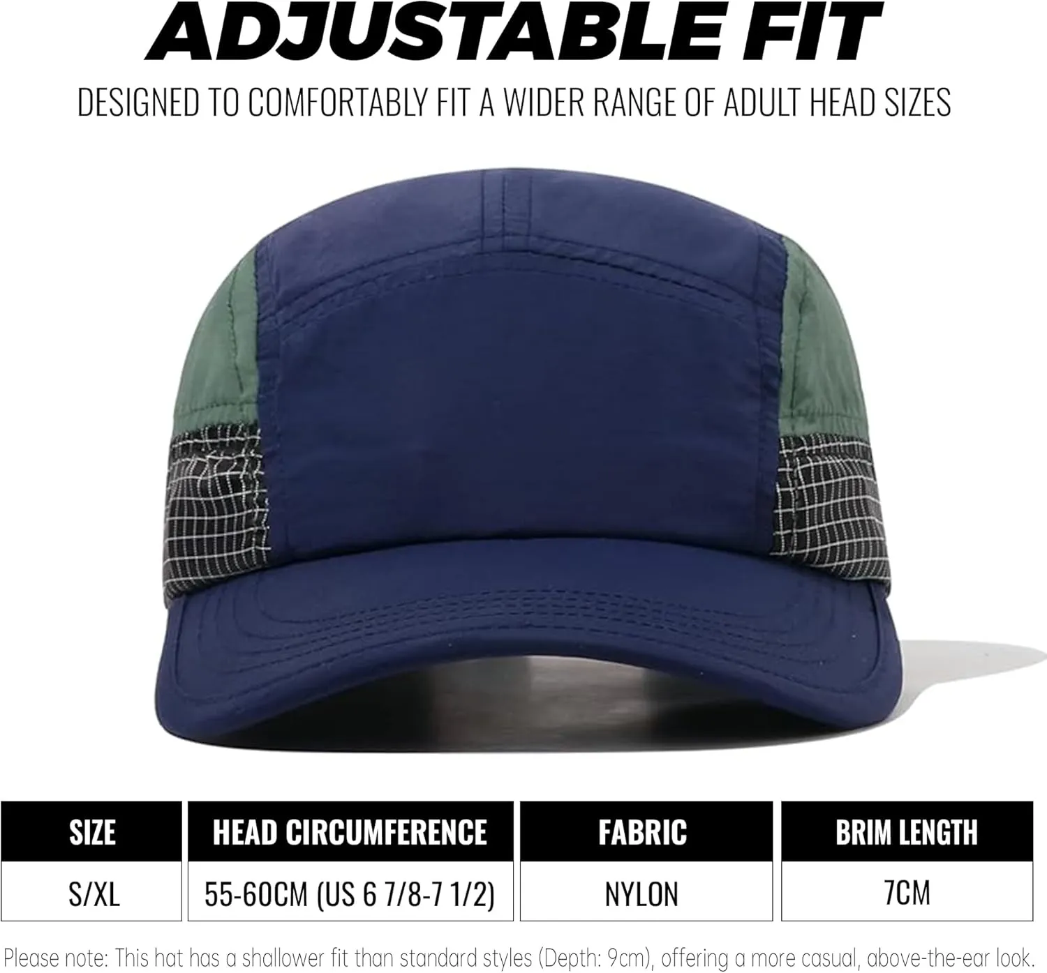 CLAPE Baseball Cap Quick Dry 5 Panel Trucker Hat Unstructured Dad Hat Sports Running Cap Low Profile Golf Hat Fitted Cap