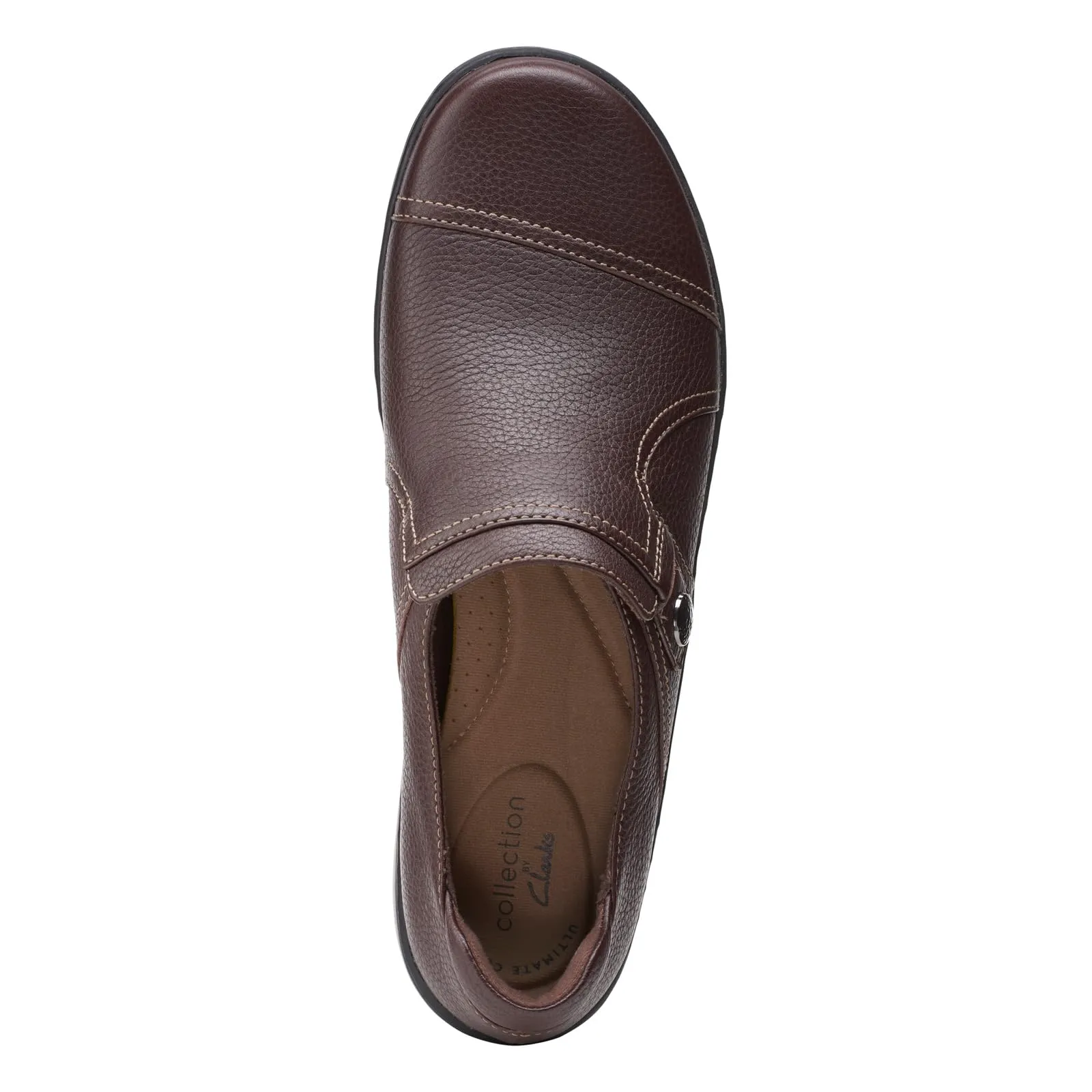 Clarks Women's Cora Poppy Loafer, Dark Brown Tumbled, 11