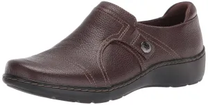 Clarks Women's Cora Poppy Loafer, Dark Brown Tumbled, 11