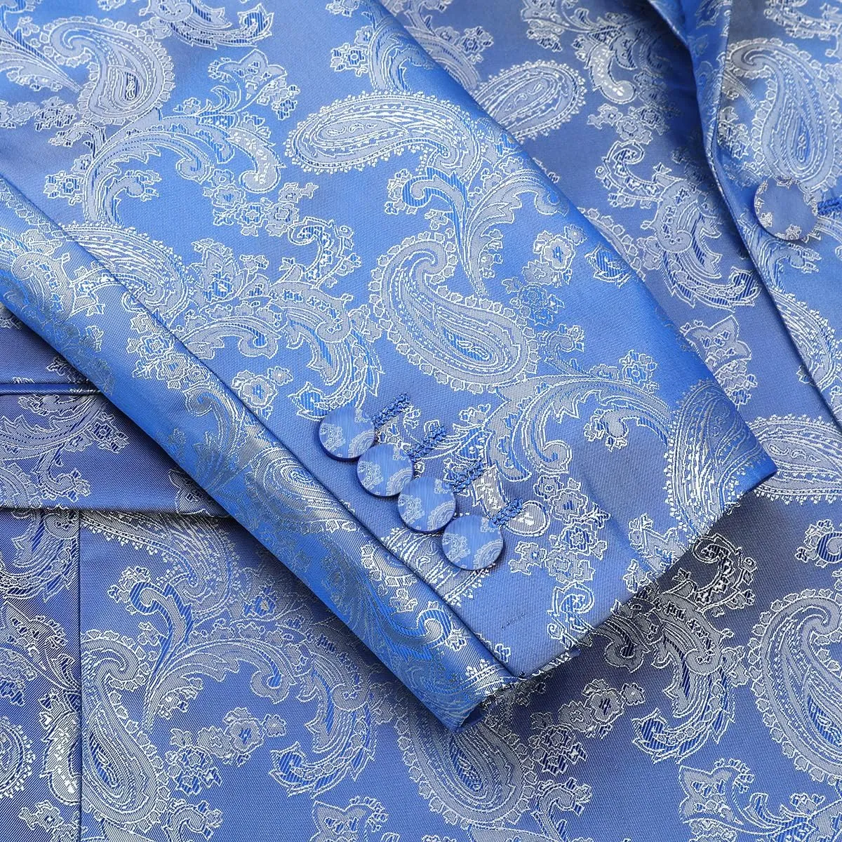 Cloudstyle Mens 2 Piece Paisley Dress Suit One Button Party Wedding Blazer Pants Sets