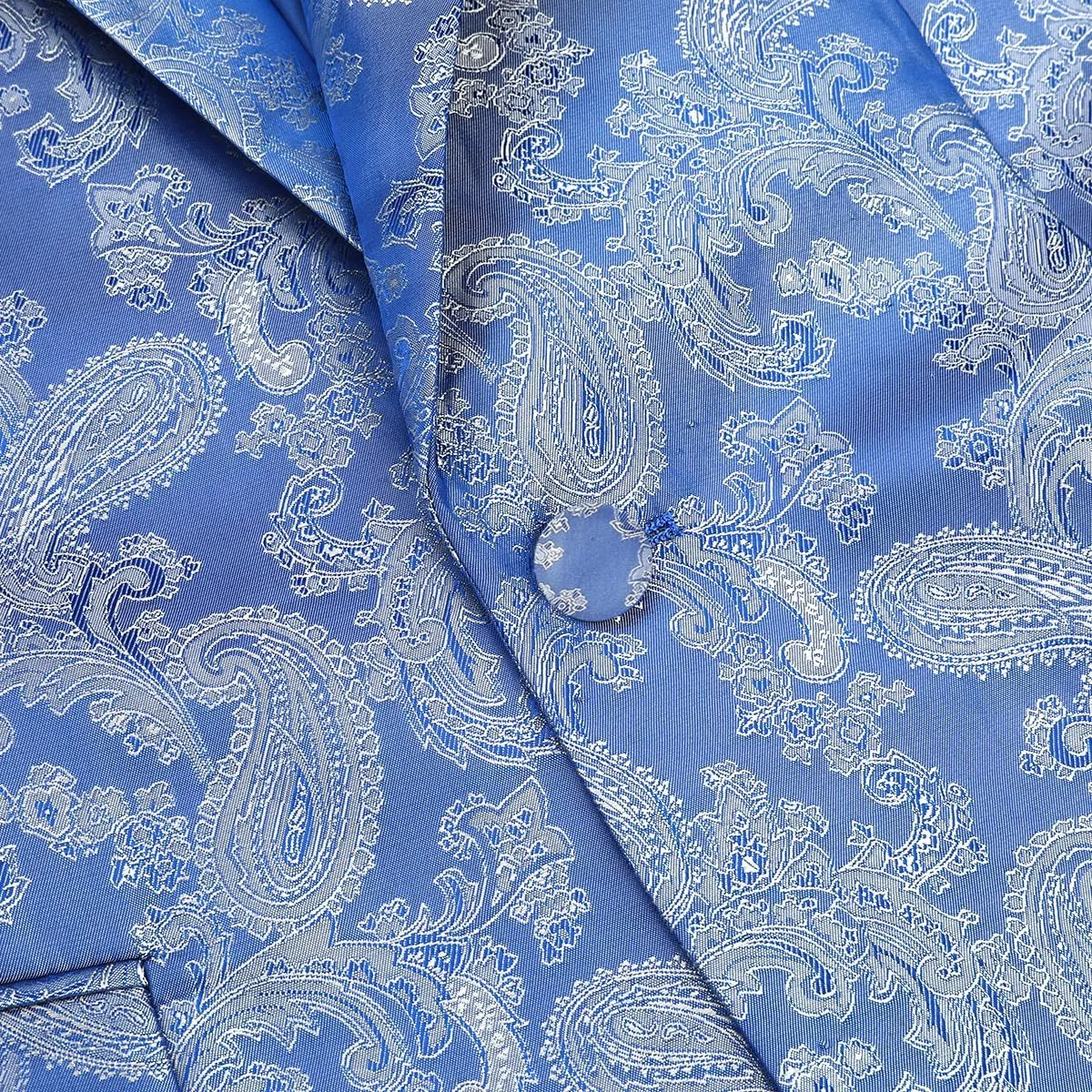 Cloudstyle Mens 2 Piece Paisley Dress Suit One Button Party Wedding Blazer Pants Sets