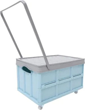 Collapsible Storage Bins with Lids, Folding Plastic Stackable Utility Crates 30L, Plastic Tote Storage Box Container Stackable Folding Utility Crates for Clothes Books Snack Shoe and Grocery Storage