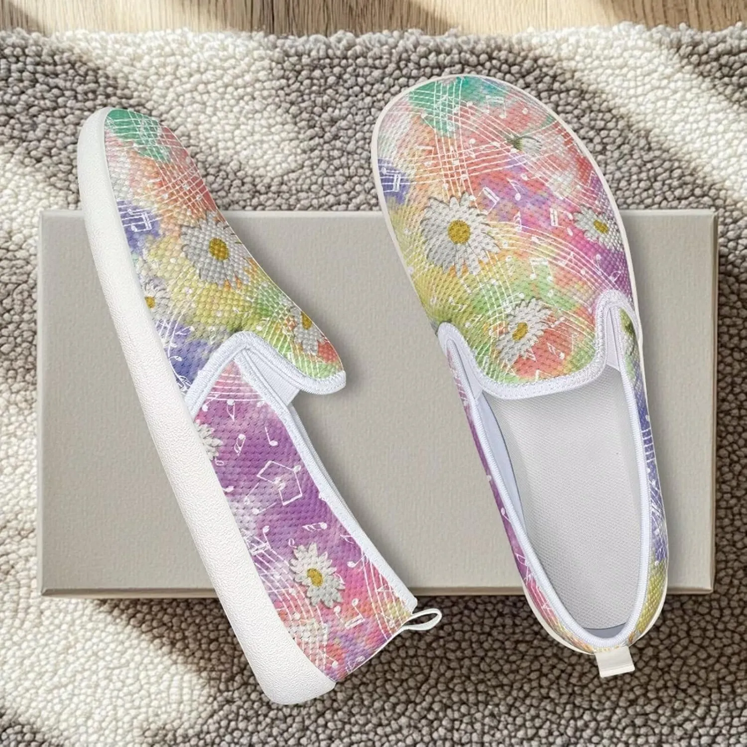 Coloranimal Loafers for Women Slip On Shoes Womens Flats Dress Shoes Travel Shoes Penny Loafers Fashion Sneaker Low Cute Footwear
