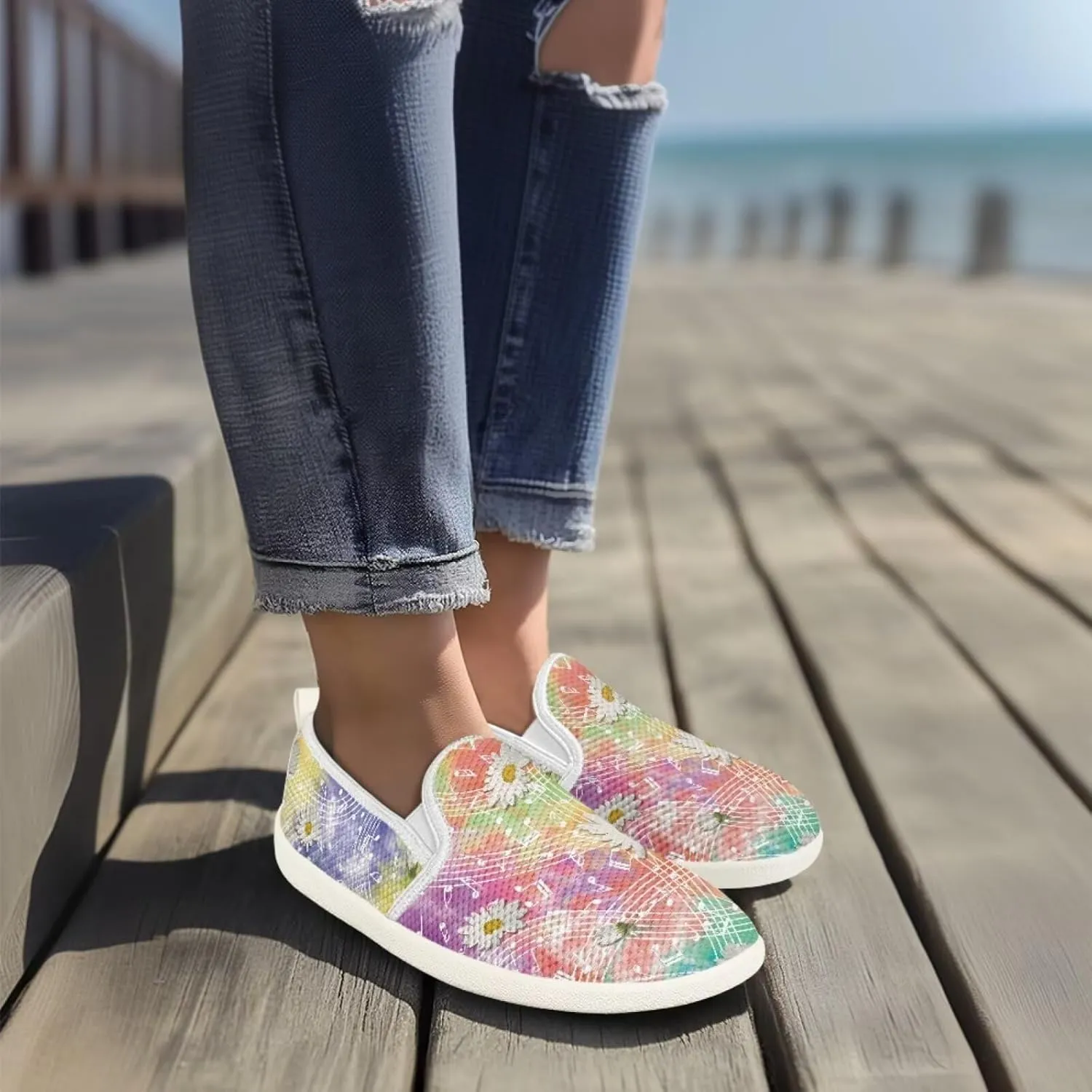 Coloranimal Loafers for Women Slip On Shoes Womens Flats Dress Shoes Travel Shoes Penny Loafers Fashion Sneaker Low Cute Footwear