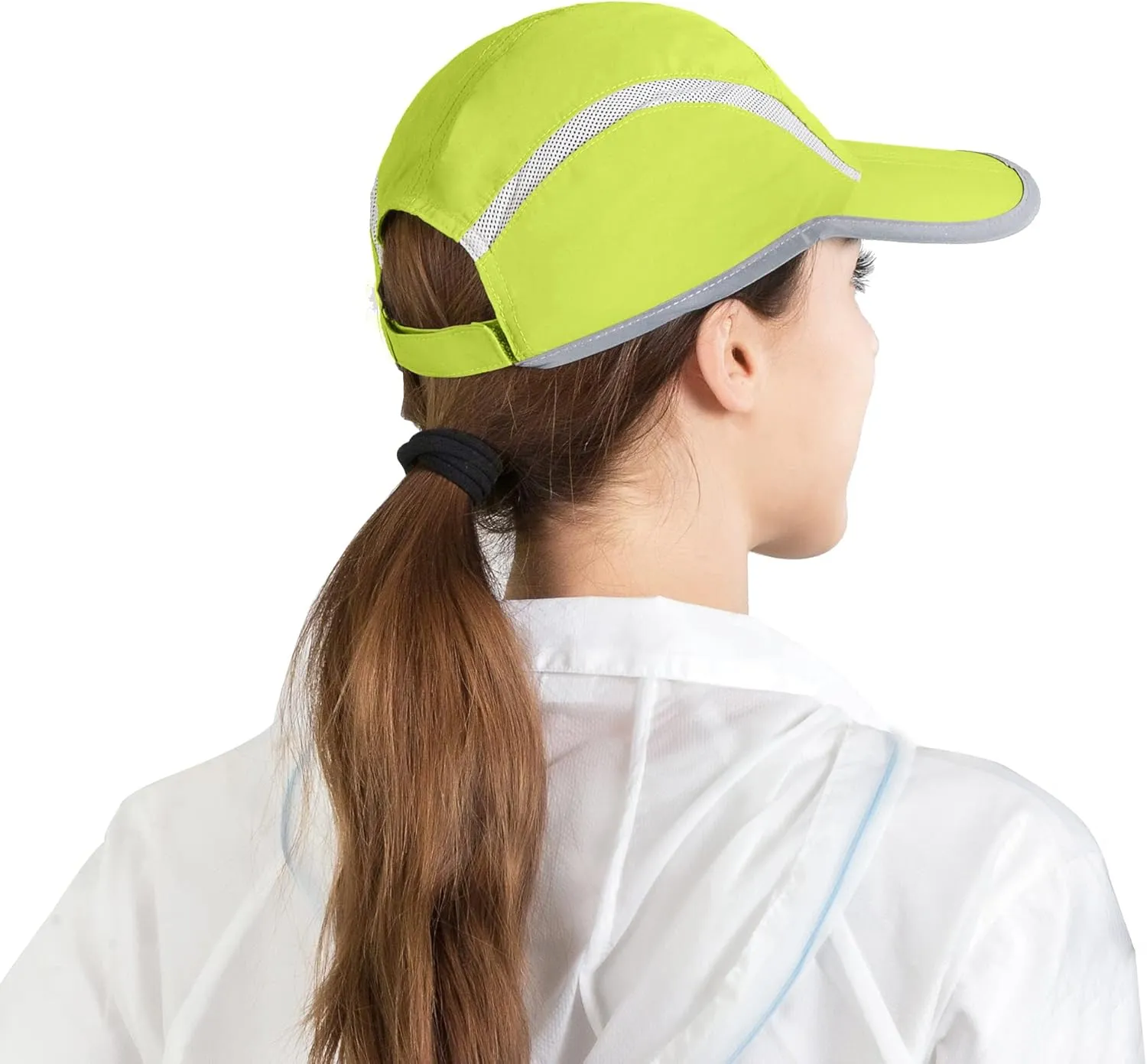 Connectyle Foldable Mesh Sports Cap with Reflective Stripe Breathable Sun Runner Cap