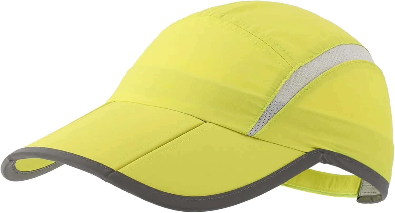 Connectyle Foldable Mesh Sports Cap with Reflective Stripe Breathable Sun Runner Cap