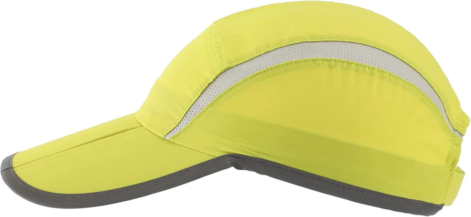 Connectyle Foldable Mesh Sports Cap with Reflective Stripe Breathable Sun Runner Cap