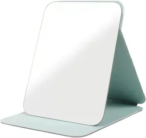 Cosmetic Mirror Desktop Foldable Makeup Mirror Home Portable Simple Large Desktop Makeup Mirror High-Definition Makeup Mirror Make Up Mirrors(Green,Large)