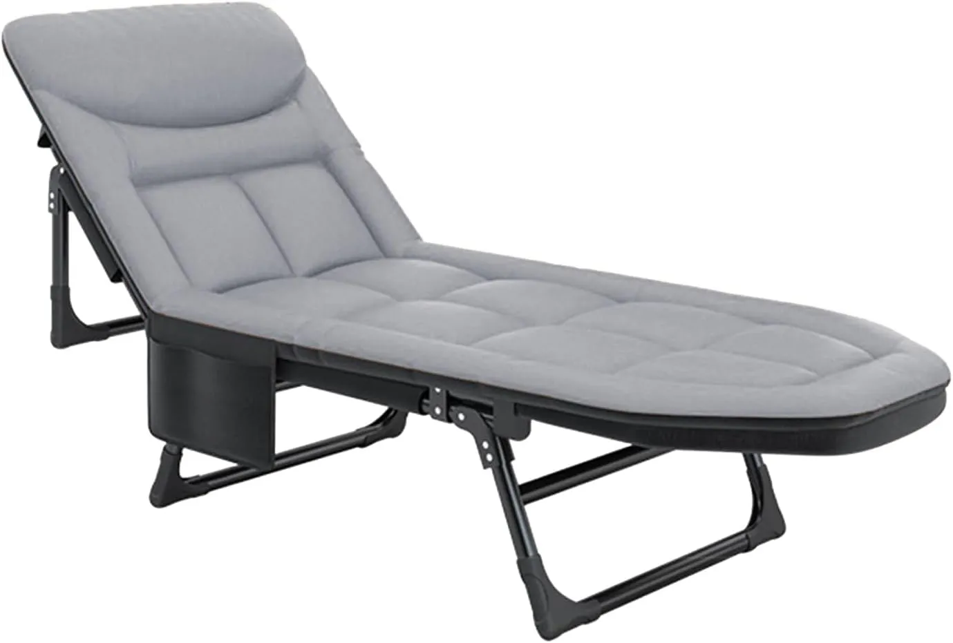 Cots for Camping, Adjustable 4-Position Folding Cot with Cozy Mattress and Pillow, Sleeping Cot for Camping, Spare Bed, Patio(200 * 70 * 30 cm/78.7 * 27.6 * 11.8 in)(Gray)