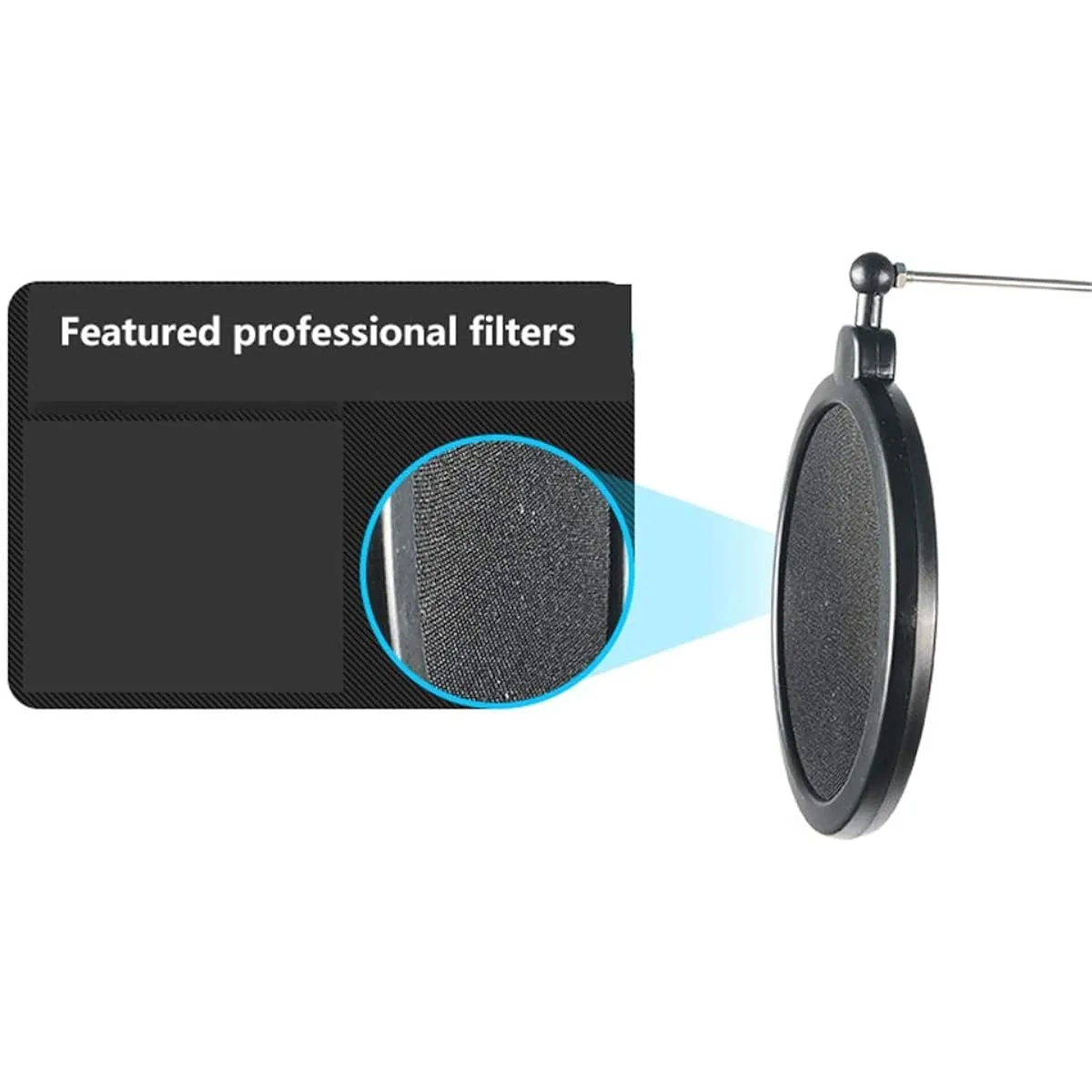 Desktop Microphone Stand Clip Splash-Proof Microphone Floor Stand Sing Dual Mobile Phone Live Conference Seminar Live Speech (Color: Black, Size: 125-188cm)