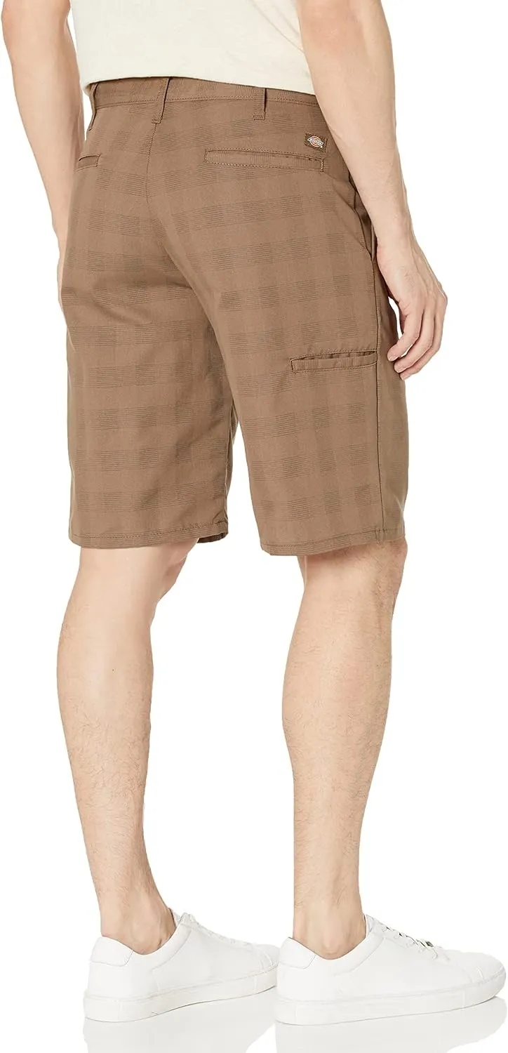 Dickies Men's Flex Regular Fit Plaid Flat Front 11in Shorts