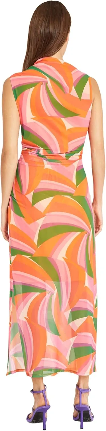 Donna Morgan High Asymmetric Neck Maxi Multi Occasion Long Dress for Women