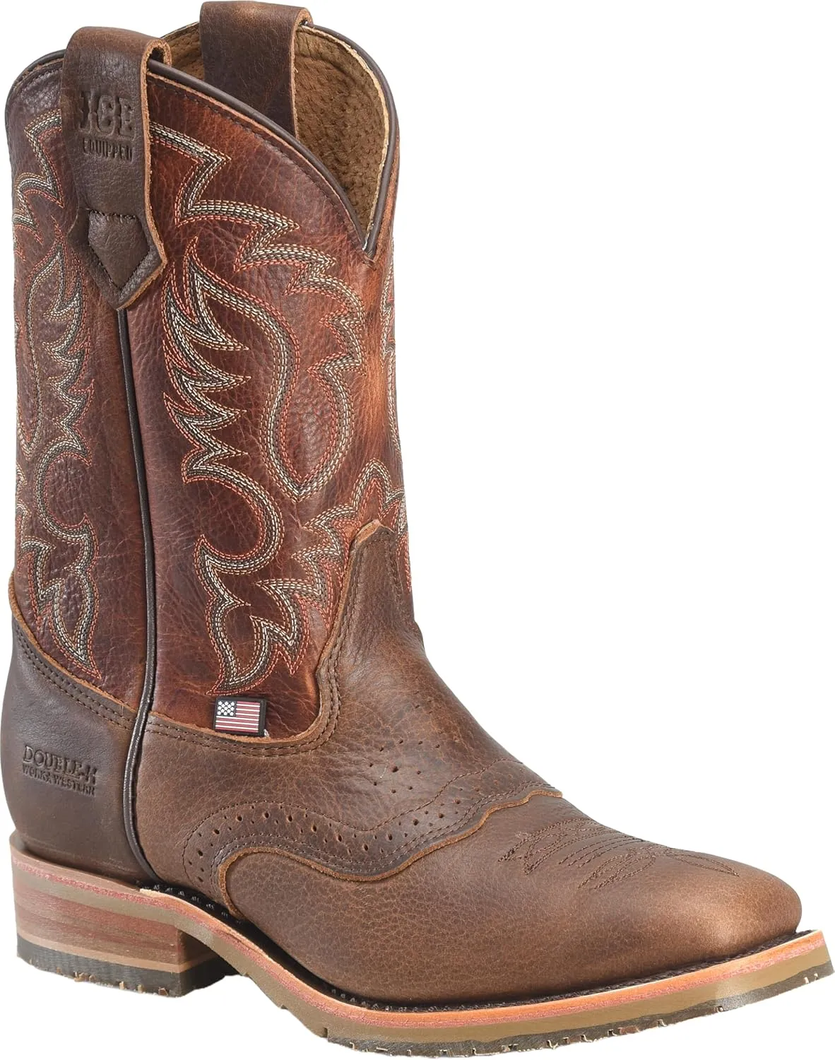 DOUBLE-H Mens 11" Soft Toe Square Toe Roper Western Boot, Premium Leather Cowboy Boots for Comfort and Style, Durable Construction