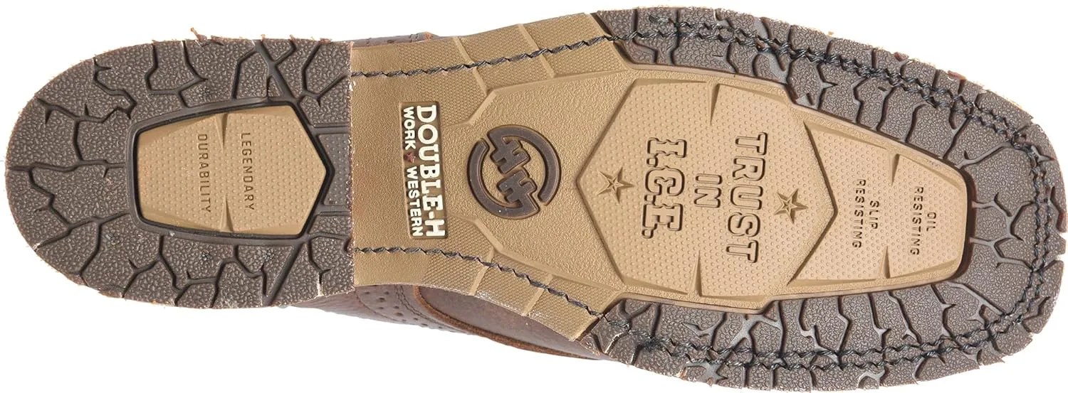 DOUBLE-H Mens 11" Soft Toe Square Toe Roper Western Boot, Premium Leather Cowboy Boots for Comfort and Style, Durable Construction