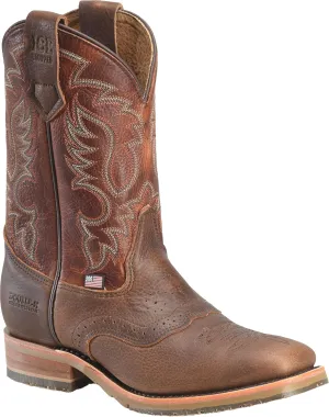 DOUBLE-H Mens 11" Soft Toe Square Toe Roper Western Boot, Premium Leather Cowboy Boots for Comfort and Style, Durable Construction