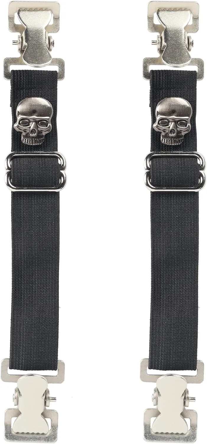 Dream Apparel 2PCS Elastic Boot Straps Adjustable Boot Clips Pant Clips Stirrups Leg Straps for Biker Women Men Motorcycle