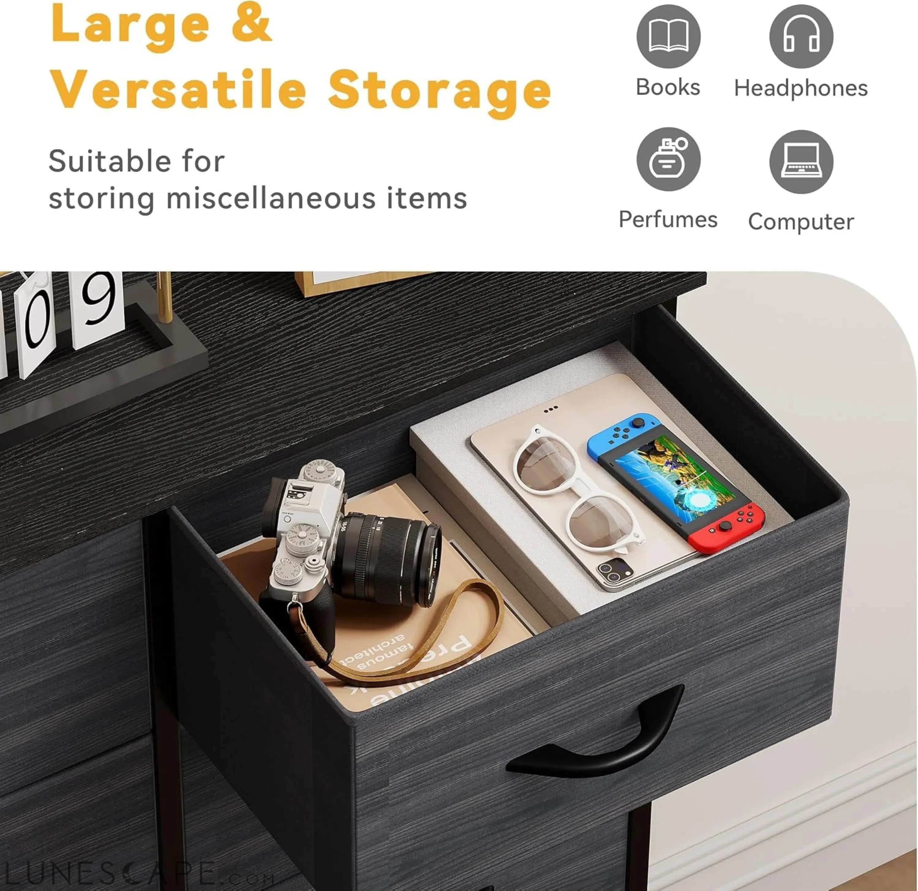 Dresser with 8 Drawers - Fabric Storage Tower, Organizer Unit for