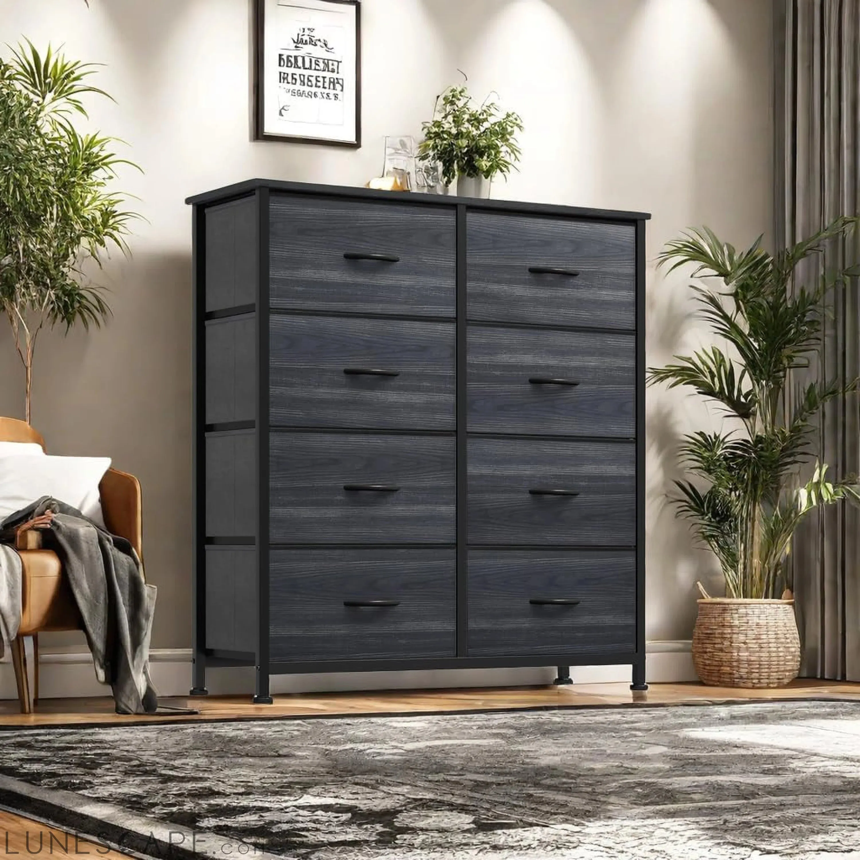 Dresser with 8 Drawers - Fabric Storage Tower, Organizer Unit for
