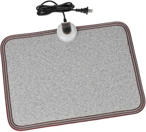 Electric Heated Floor Mats - AC 110V Foot Heater, Heated Foot Warmer Mat Under Desk for Office and Home (Gray)