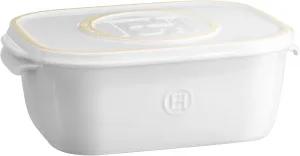 Emile Henry Cheese Storage Box/Serving Platter, 12 x 8 x 4.4in, Crème
