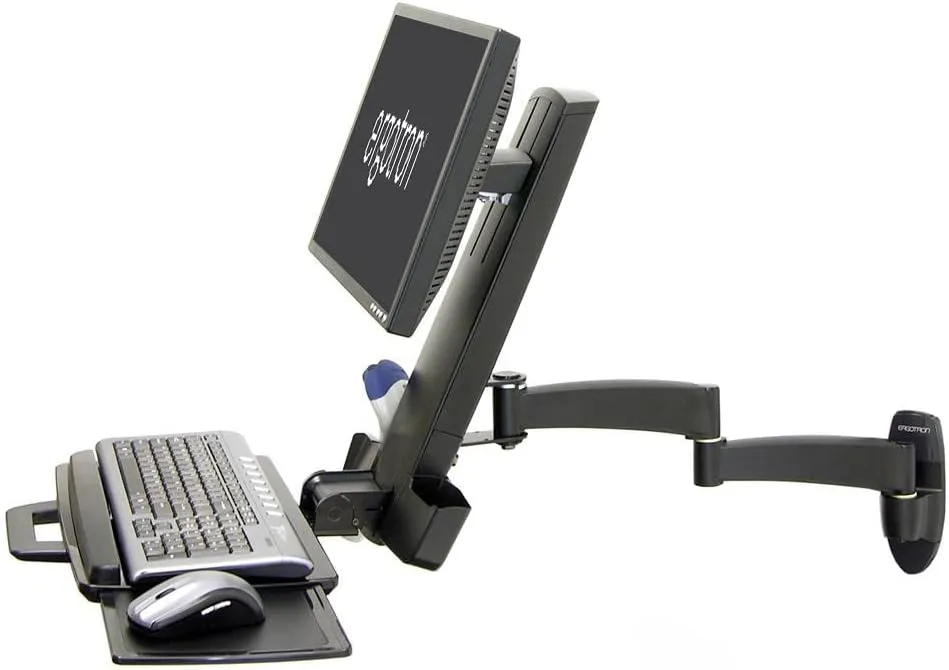 Ergotron – 200 Series Combo Monitor Arm, VESA Wall Mount – for Monitors Up to 24 Inches, 6 to 18 lbs – Black