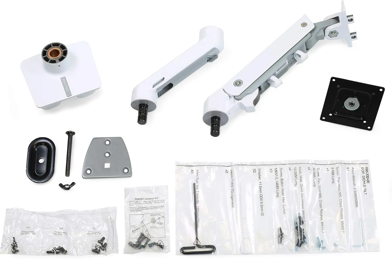 Ergotron – HX Premium Heavy Duty Monitor Arm, Single Monitor VESA Desk Mount – for Flat or Slight Curved Ultrawide Monitors Up to 49 inches, 20 to 42 lbs – Standard Pivot, White