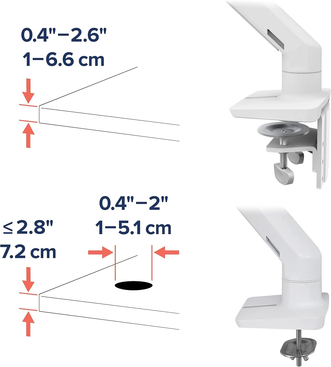 Ergotron – HX Premium Heavy Duty Monitor Arm, Single Monitor VESA Desk Mount – for Flat or Slight Curved Ultrawide Monitors Up to 49 inches, 20 to 42 lbs – Standard Pivot, White