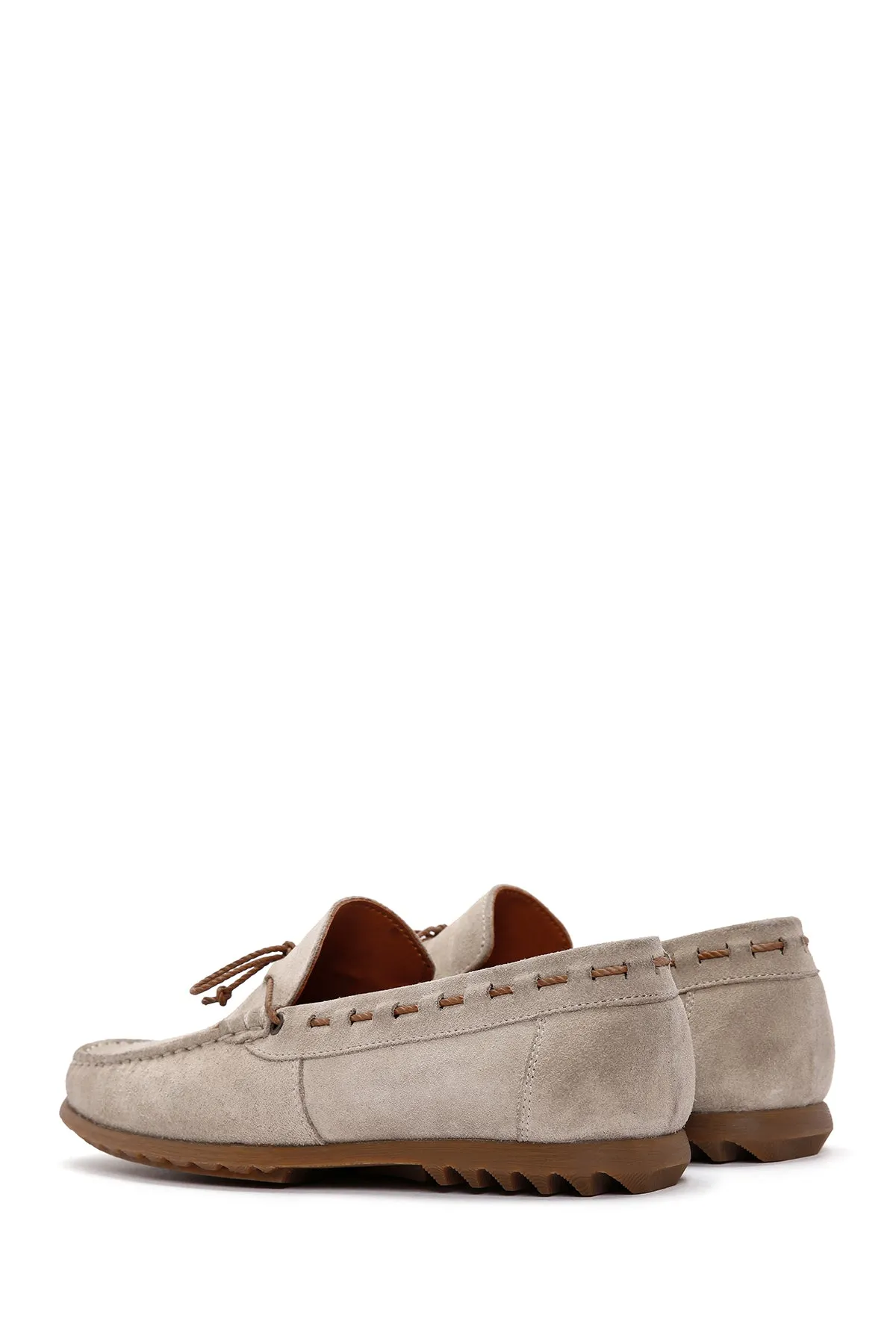 Erkek Bej Süet Deri Casual Loafer