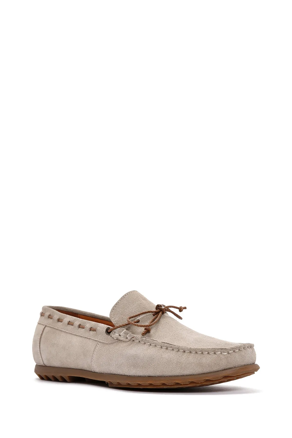 Erkek Bej Süet Deri Casual Loafer