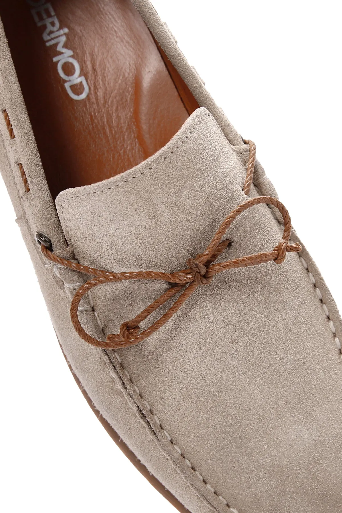 Erkek Bej Süet Deri Casual Loafer