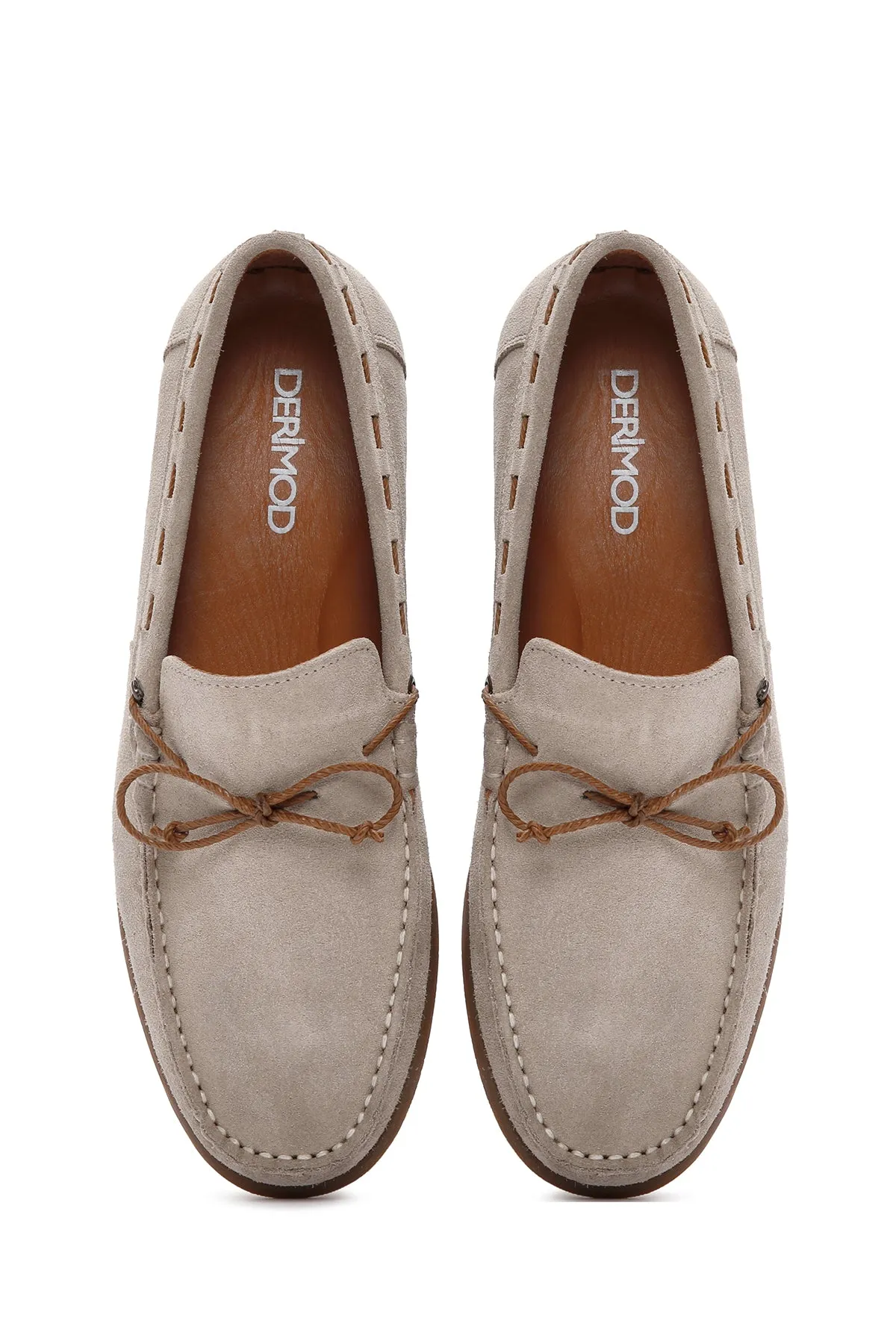 Erkek Bej Süet Deri Casual Loafer