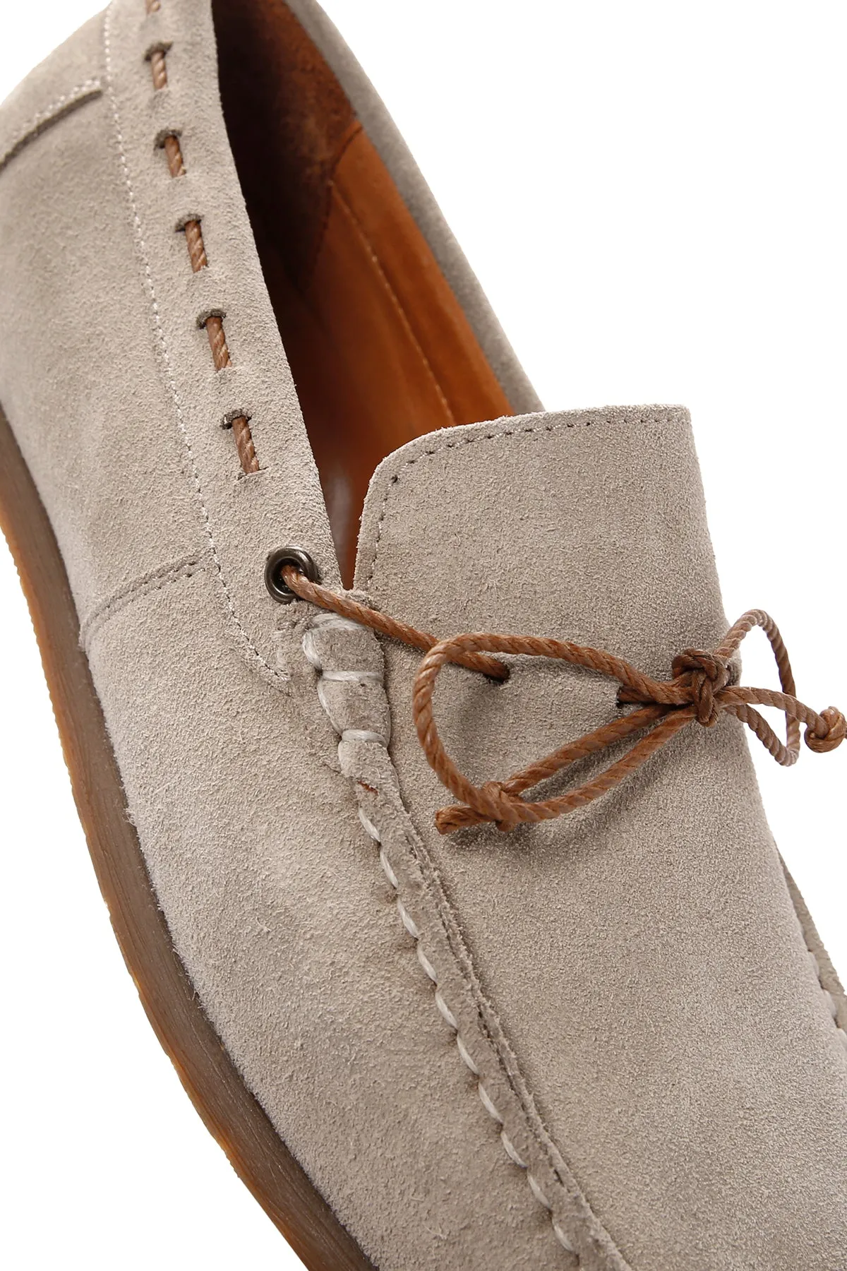 Erkek Bej Süet Deri Casual Loafer