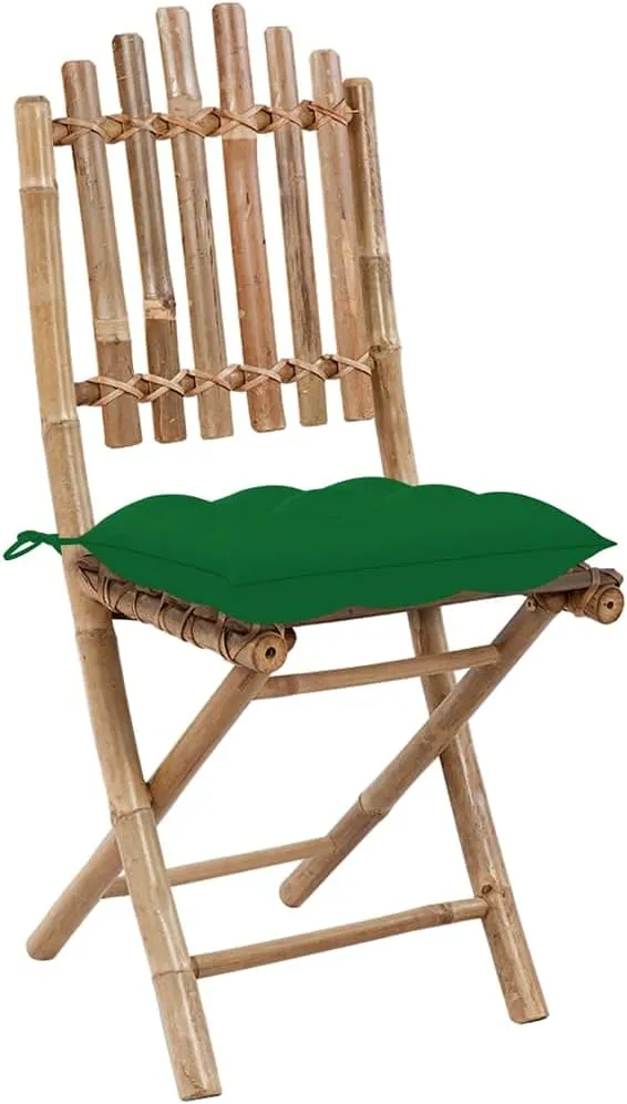(Fast Shipments) Folding Camping Chair, Folding Recliner Chair Portable for Camping Outdoor Beach Folding Patio Chairs 2 pcs with Cushions Bamboo