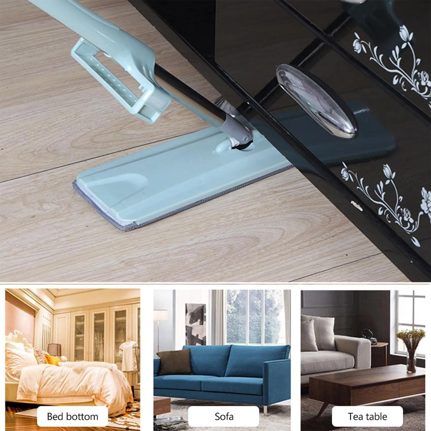 Floor Flat Floor Mop Microfiber Cleaning Expedited delivery Rotation Convenient Mop 360Degree Clean. Squeeze