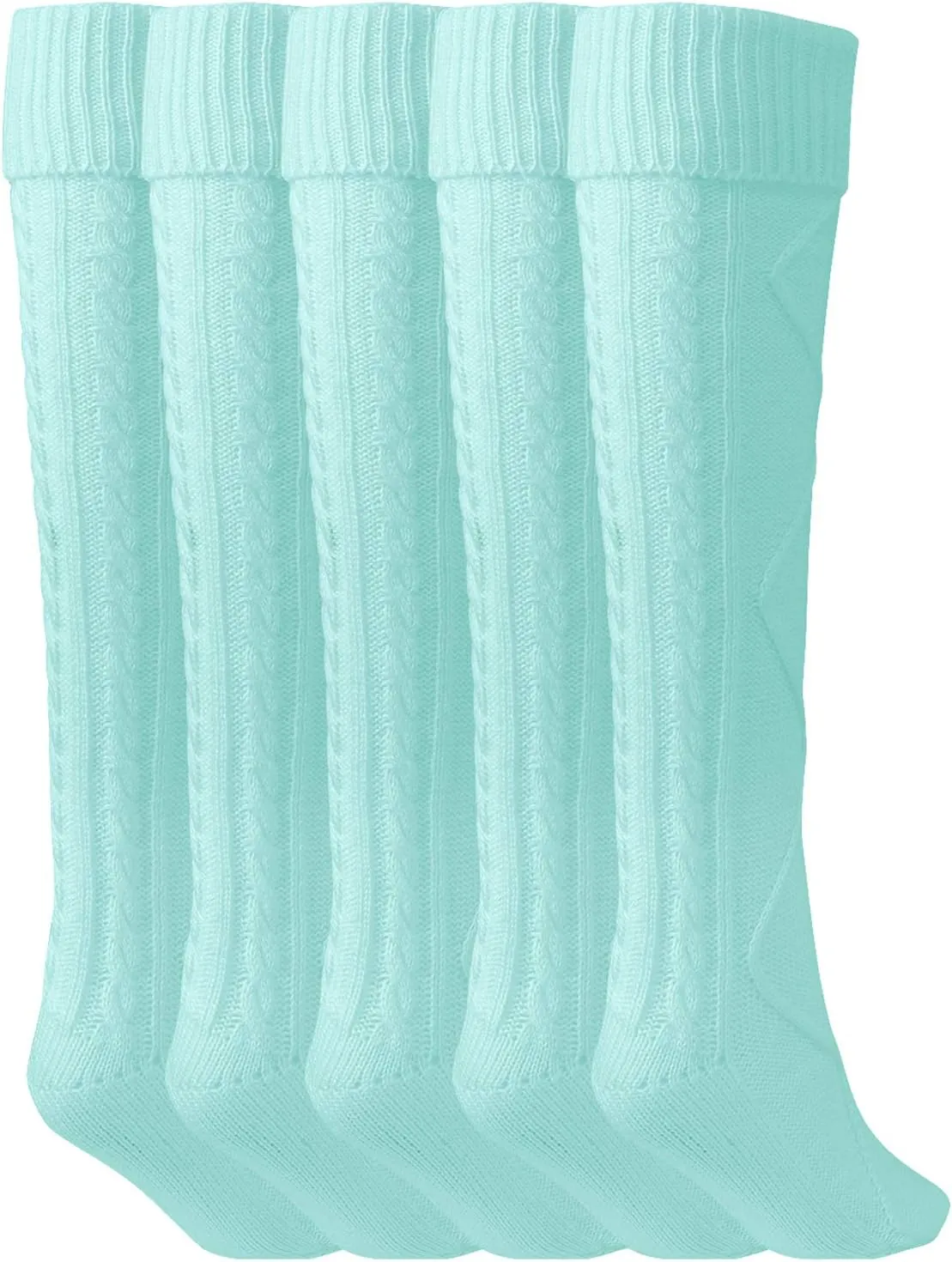 Floral Find Women's Cable Knit Knee-High Winter Boot Socks Extra Long Thigh Leg Warmers Stocking