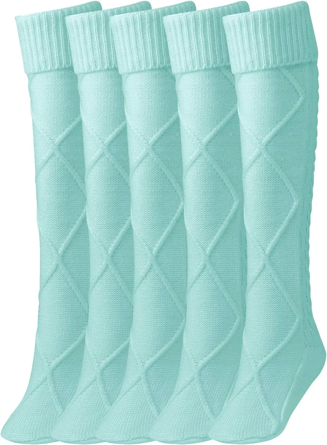 Floral Find Women's Cable Knit Knee-High Winter Boot Socks Extra Long Thigh Leg Warmers Stocking