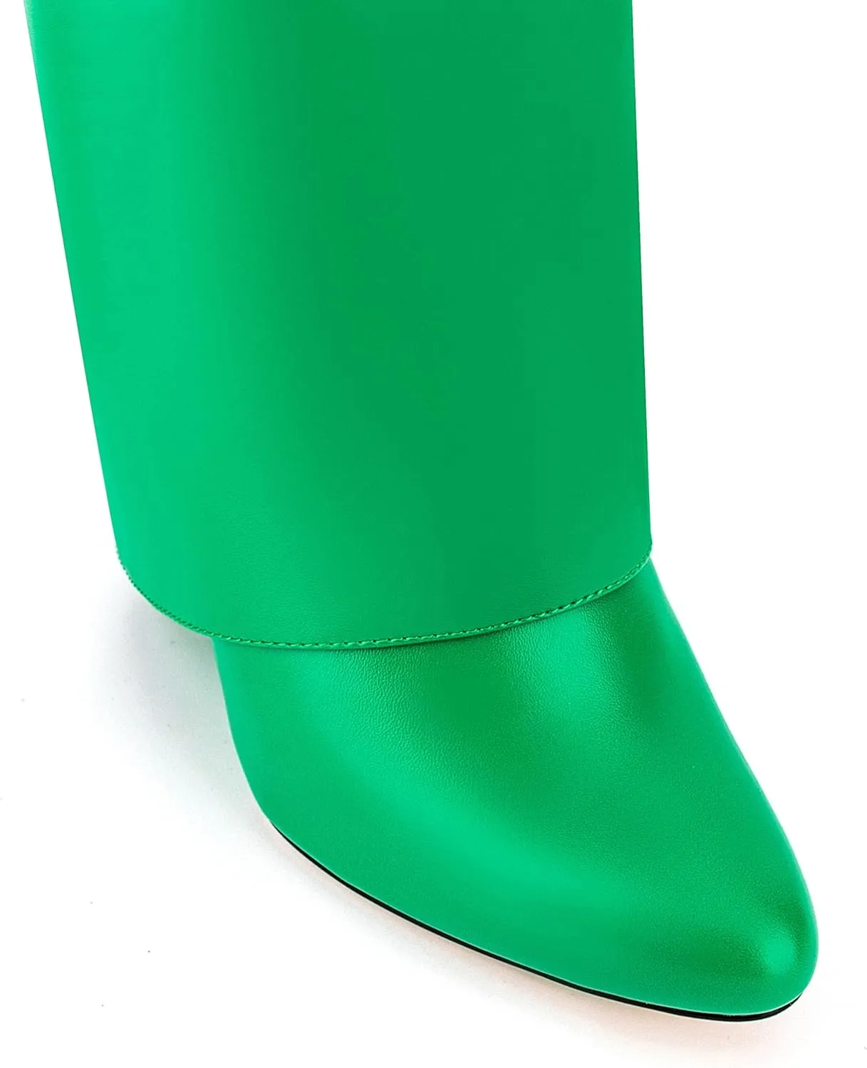 Fold Over Knee High Boots for Women Pointy Pull-on Wedge Heel Knee Shark Boot With Side Zipper Covered Wedge Heel Padlock Boot