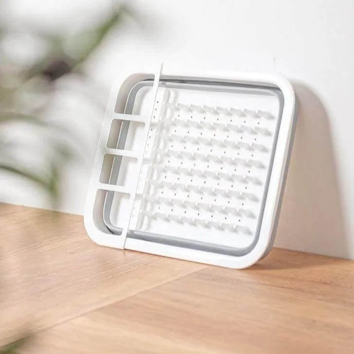 Foldable Dish Drying Rack - Space-Saving Kitchen Organizer