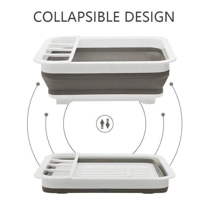 Foldable Dish Drying Rack - Space-Saving Kitchen Organizer