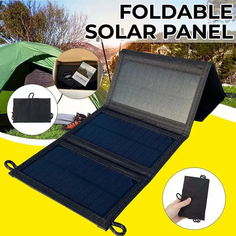 Foldable Solar Panel 100W Portable Solar Panels Fast Charger USB 5V DC Full Power Solar Panel Mobile Power Bank For Camping