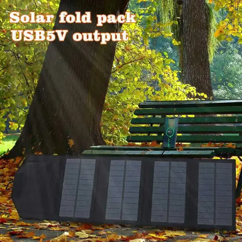 Foldable Solar Panel 100W Portable Solar Panels Fast Charger USB 5V DC Full Power Solar Panel Mobile Power Bank For Camping