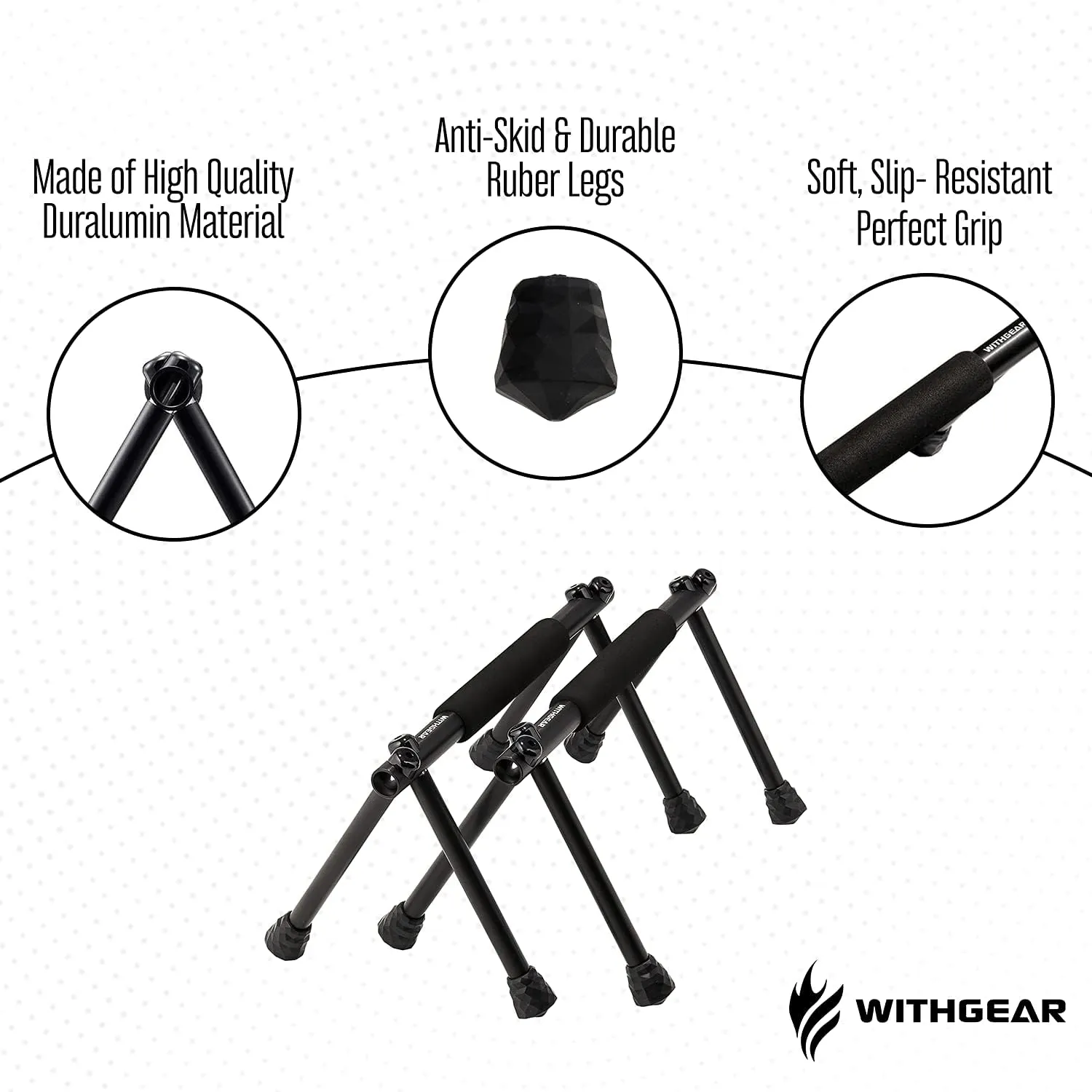 Folding Push Bar - Duralumin Metal Push Bars Heavy Duty Lightweight and Indoor and Outdoor Parallet Bar for Men and Women