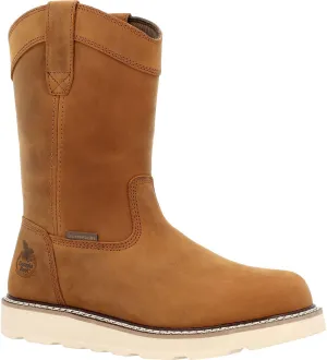 Georgia Boot Core 37 10" Waterproof Pull On Wedge Boot, Brown, Size 11.5(W)